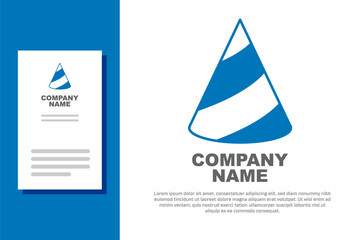 Blue Party hat icon isolated on white background. Birthday hat. Logo design template element. Vector