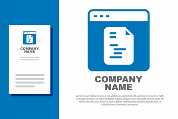Obraz premium Blue Software, web developer programming code icon isolated on white background. Javascript computer script random parts of program code. Logo design template element. Vector
