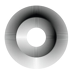 Lines in Circle Form . Spiral Vector Illustration .Technology round Logo . Design element . Abstract Geometric shape . Striped border frame for image