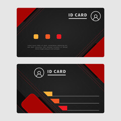 dark color id card layout. minimalistic vector background