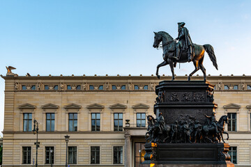 Equestrian statue of King Frederick II of Prussia (Frederick the Great). Cast bronze sculpture by...