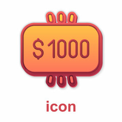 Gold Money prize in casino icon isolated on white background. Vector