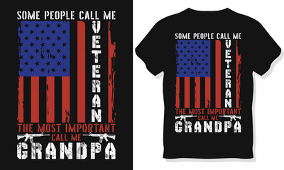Title: Veteran Grandpa t-shirt design template, vintage t-shirt design.