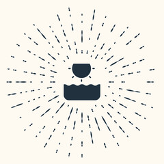 Grey Sun icon isolated on beige background. Abstract circle random dots. Vector