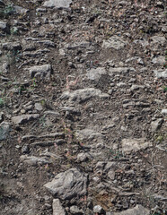 old pave road with stones