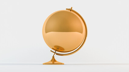 Golden globe isolated on white background. 3d rendering illustration.  - 459339230