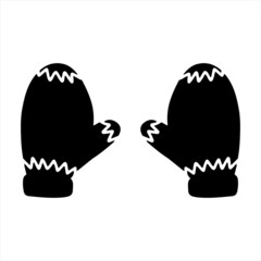 Christmas mittens illustration Calligraphy inspiration graphic design typography element. Hand drawn postcard. Cute simple black human glove mitten vector sign. Geometric simple forms background.