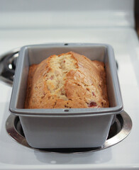 In the kitchen, strawberry bread  