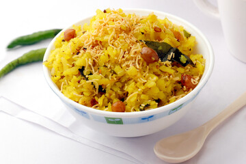 Poha Indian dish food photography in studio