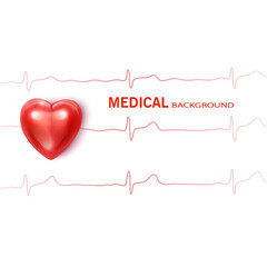 Medical Background with realistic heart symbol
