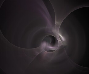 black and white abstract drawing, circles, flower