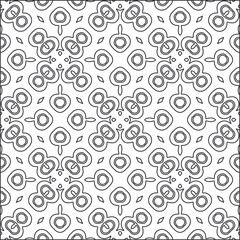 Vector pattern with symmetrical elements . Repeating geometric tiles from striped elements. black patterns.