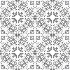 Vector pattern with symmetrical elements . Repeating geometric tiles from striped elements. black patterns.