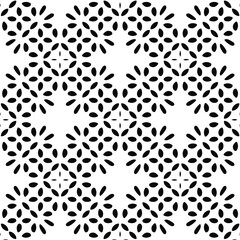 Seamless vector pattern in geometric ornamental style. Black ornament.
