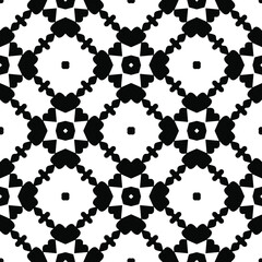 Seamless vector pattern in geometric ornamental style. Black ornament.