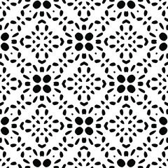 Seamless vector pattern in geometric ornamental style. Black ornament.