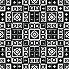 Seamless vector pattern in geometric ornamental style. Black ornament.