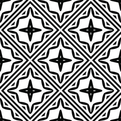  Seamless vector pattern in geometric ornamental style. Black ornament.