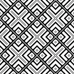  Seamless vector pattern in geometric ornamental style. Black ornament.