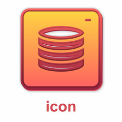 Gold Server, Data, Web Hosting icon isolated on white background. Vector