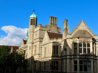 Old victorian building now housing general registry office on Castle Hill in City of Winchester, England, UK