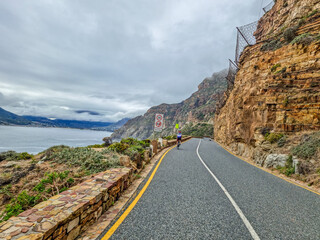 Rocky and scenic Chapman's peak drive between Hout bay and Noordhoek in Cape town