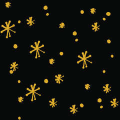 Fototapeta na wymiar Classic christmas pattern. Winter seamless snowflakes pattern. Seamless pattern for fabric, wrapping paper or wallpaper. Winter. Snow. Christmas pattern. Gold.