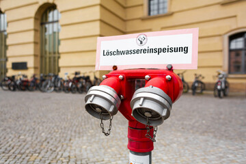 Street fire hydrant in Germany. City fire safety