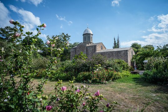 Temple of the Iberian Icon of the Mother of God in the Genoese fortress, Crimea , Feodosia, September of 2021.