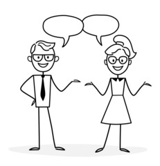 People work, solved problems, reached an agreement, enjoy communication, take part in business events. The concept of web design. Teamwork. The outline of a vector illustration. Concept for web design