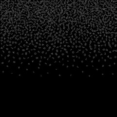 Falling numbers, big data concept. Binary white disorderly flying digits. Optimal futuristic banner on black background. Digital vector illustration with falling numbers.