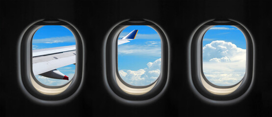 View outside the plane window.  - Powered by Adobe
