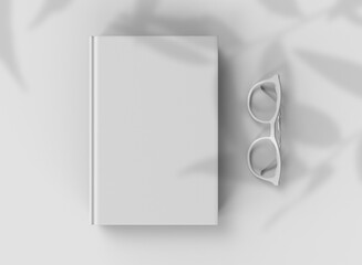 3d Top View of Hardcover Book Mockup