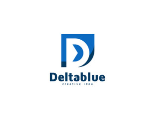 Modern letter d logo with blue color