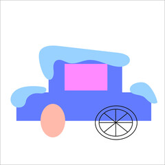 car winter isolated flat line