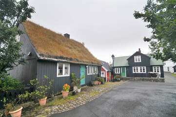 Fototapeta na wymiar The old town of the capital of the Faroe Islands - Tornshaven