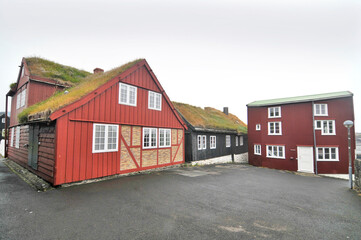 The old town of the capital of the Faroe Islands - Tornshaven