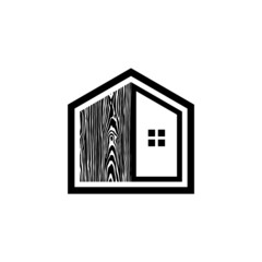Real estate logo wooden house
