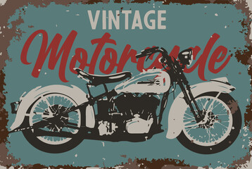vintage motorcycle retro bike ride sign rusty © Vera