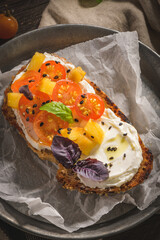 Italian bruschetta with roasted tomatoes