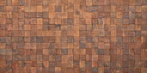 mosaic wood texture wall panel as background