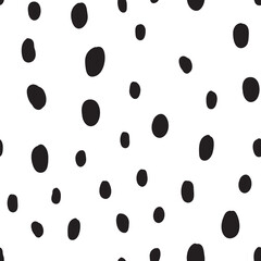 Hand drawn polka dot seamless pattern. Vector texture circle doodles.
