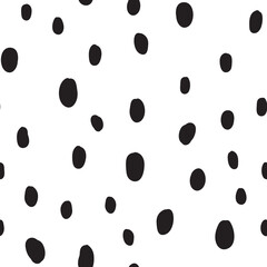Hand drawn polka dot seamless pattern. Vector texture circle doodles.