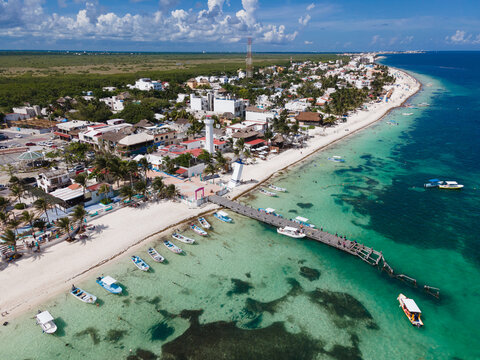 Puerto Morelos Town In Quintana Roo Mexico