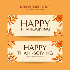 autumn horizontal banner design template Premium Vector for facebook cover, web banner and flyer