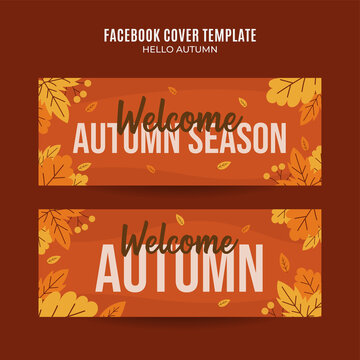 Autumn Horizontal Banner Design Template Premium Vector For Facebook Cover, Web Banner And Flyer