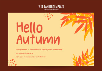 autumn banner design template Premium Vector for social media post, web banner and flyer