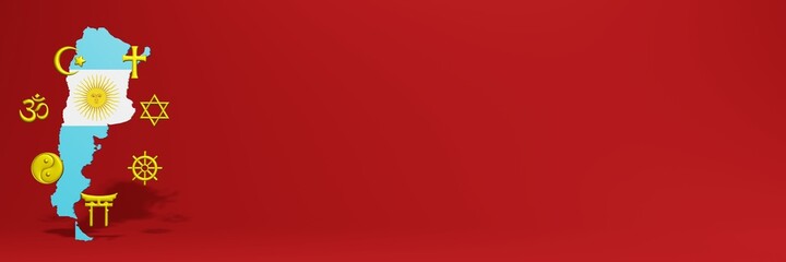 Data on the distribution of religion and diversity of pluralism in the country of Argentina for website covers and social media feeds or posts
