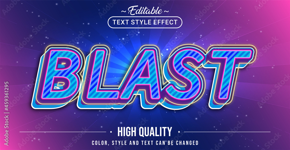 Aufkleber editable text style effect - blast text style theme.