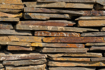 stacked stone wall